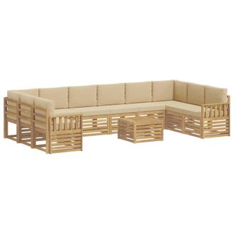 vidaXL Conjunto De Sof&aacute;s De Exterior 8 Pcs Blanco Y Beige Vidaxl