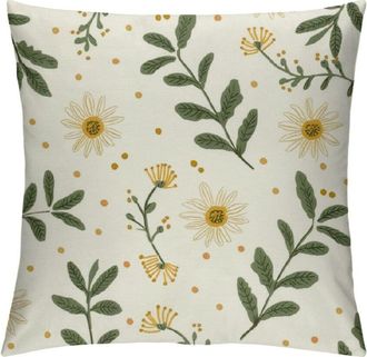 OEM Funda De Almohada Bordada Con Margaritas Verdes, Funda De Almohada Cuadrada Con Estampado Floral Estilo R&uacute;stico, Apta Para Cojines De 16x16 Pulgadas, 