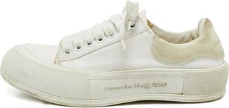 Alexander McQueen Sneakers in tela con suola rialzata - Bianco
