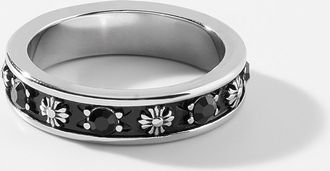 Le 31 Mens Black stone and mini-cross ring