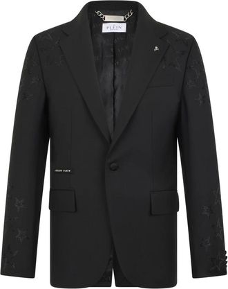 Philipp Plein Jassen, Heren, Zwart, 6Xl, Wol, Blazer Gigolo Fit Stars Stones