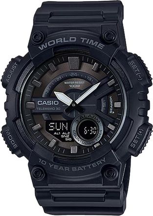 Casio Mens Stealth Black Analog-Digital Watch - AEQ-110W-1BV