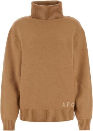 A.P.C. Oversized Kamelenwol Gebreide Trui - Dames - Coltruien - Bruin - S - Wol - Truien & Vesten