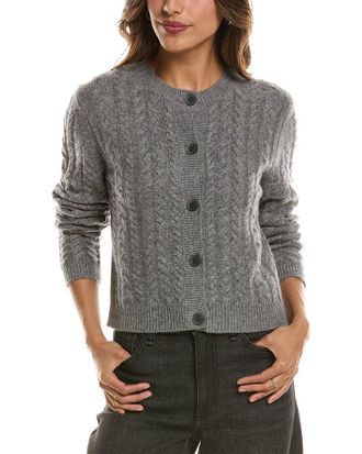 Fort&eacute; Cashmere Cable Crewneck 100% Cashmere Cardigan