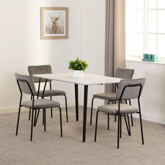 Seconique Marlow & Sheldon Dining Set in Grey