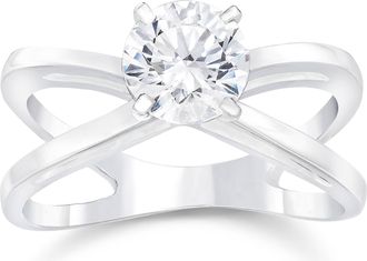 Pompeii3 1ct Round Cut Diamond Solitaire Engagement Ring 14k White Gold