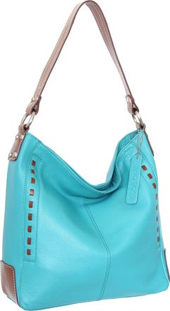 Nino Bossi Everyday Leather Hobo Bag in Turquoise