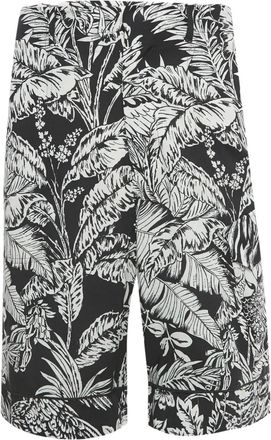 Palm Angels Shorts a fiori - Nero