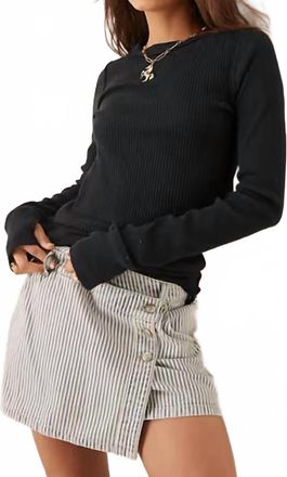 Free People Honey Crew Neck Top In Black