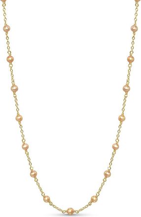 Jewelmak 14K Champagne Pearl & Pearl Necklace