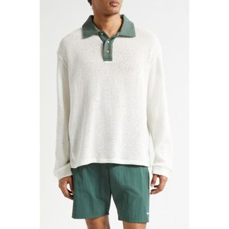 Palmes Knit Cotton Rugby Polo in Off-White at Nordstrom, Size X-Large