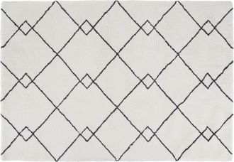 Maisons du monde Alfombra de estilo bereber afelpada en negro y blanco, 160x230