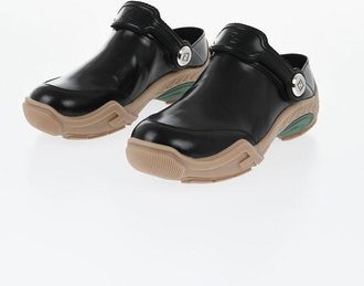 Fendi Brushed-Leather Mules With Rubber Sole size 42