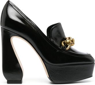 Sergio Rossi 120mm chain-link detail pumps - women - Leather - 39.5 - Black