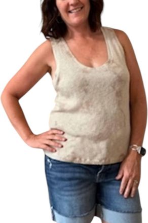 La Made Neveah Sweater Knit Tank Top In Oak Bark Tie Dye