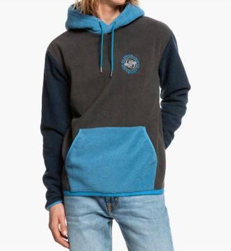 Quiksilver Mens Clean Coasts Fleece Hoodie In Blue/charcoal