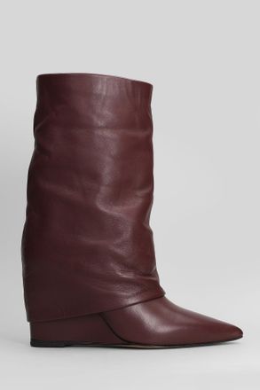 The Seller High Heels Ankle Boots In Bordeaux Leather