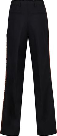 Dries Van Noten Womens Trousers Straight Wool Navy