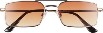 BP. Gradient Rectangular Aviator Sunglasses in Gold- Brown at Nordstrom