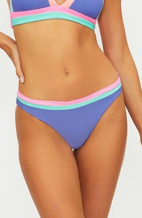 Beach Riot Saffron Rib Colorblock Bikini Bottoms in Sherbert Shores Colorblock at Nordstrom, Size X-Small