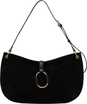 Twinset Hobo Bag - Dames - Schoudertassen - Zwart - ONE Size - Su&egrave;de - Tassen