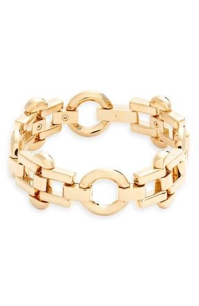 Saint Laurent Arabesque Hexagon Chain Bracelet in Brass Gold at Nordstrom, Size Large