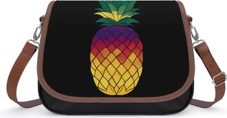 Generic Rainbow Pineapple Small Womens Crossbody Bags Shoulder Handbag with Adjustable Strap for Travel