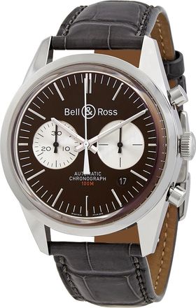 Bell & Ross Pre-owned Bell and Ross Vintage Chronograph Automatic Brown Dial Mens Watch BRG126-BRN-ST/SCR2