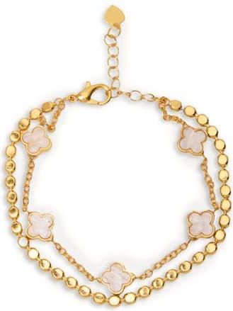 Saachi Clover Charm Bracelet in White at Nordstrom Rack