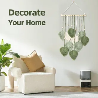 OEM Decoraci&oacute;n De Pared &Uacute;nica Hecha A Mano Con Macram&eacute;, Cuentas De Madera Y Hojas Para Cualquier Habitaci&oacute;n