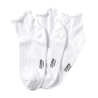 Stems Pointelle 3-Pack Ankle Socks in White at Nordstrom
