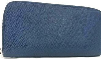Louis Vuitton Taiga Blue Taiga Leather Long Wallet (Bi-Fold) (Pre-Owned)