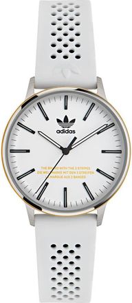 adidas AO Silicone Strap Watch in White at Nordstrom