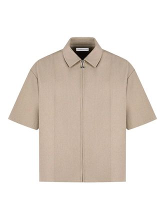 Mani&egrave;re De Voir zip-up shirt - Neutrals