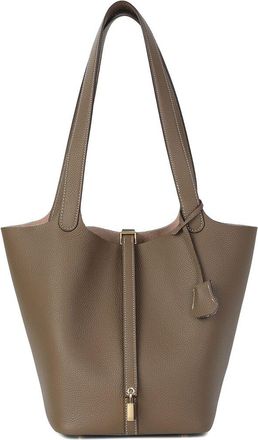 Tiffany & Fred Pebbled Leather Bucket Tote
