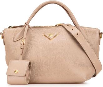 Prada Pre-owned Handbags, female, Brown, Size: ONE SIZE Pre-owned Leather Satchel Bag