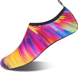 Generic Water Shoes Water Shoes Unisex Quick Dry Beach Sock Barefoot Shoes Men Women Swimming Upstream Sneaker Light Yoga Aqua Shoe Striped Colorful(Color2,38