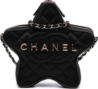 Chanel Borsa a tracolla Walk Of Fame Star trapuntata in raso 2021-2025 - Nero