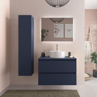 Cygnus Bath Mueble Ba&ntilde;o Bequia 80cm Y Encimera Y Lavabo Posar Azul 80x45x56