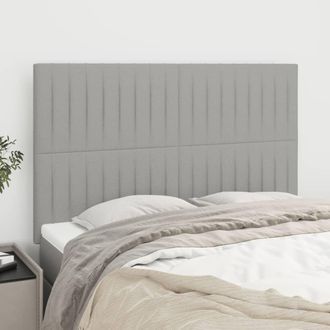 vidaXL Cabeceros 4 Unidades Tela Gris Claro 72x5x78/88 Cm Vidaxl