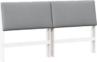 vidaXL Upholstered Headboard Light Grey 200 cm Solid Pine Wood vidaXL