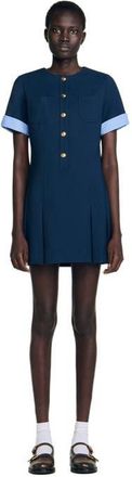 Sandro Short pleated dress in Navy Blue at Nordstrom, Size 36 Eu