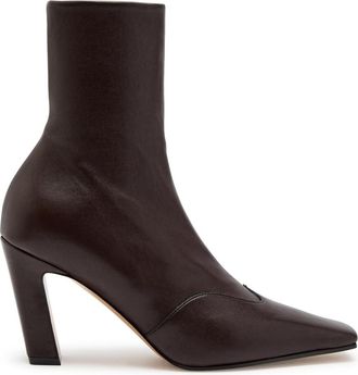 Khaite Nevada 85 Womens Designer Leather Brown Ankle Boots UK6 - 39 (IT39 / UK6)