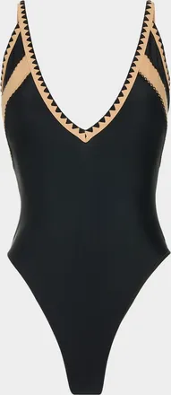 Ramy Brook Justine Plunge One-Piece Swimsuit