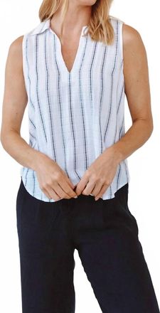 Bella Dahl Sleeveless Pullover In Black & White Shadow Stripe