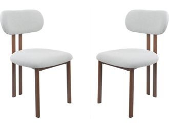 Habitat et Jardin Lote De 2 Sillas De Comedor veralia Imitaci&oacute;n Madera - Gris Claro