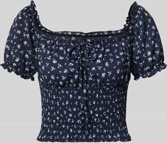 Only Slim Fit Blusentop mit Allover-Muster Modell HILLARY in Marine, Gr&ouml;&szlig;e XL