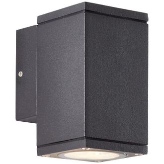 Brilliant Aplique De Pared Exterior - Brilliant - Hally - Metal Y Vidrio - Antracita - Gu10 Led - 1 X 10 W Ip44