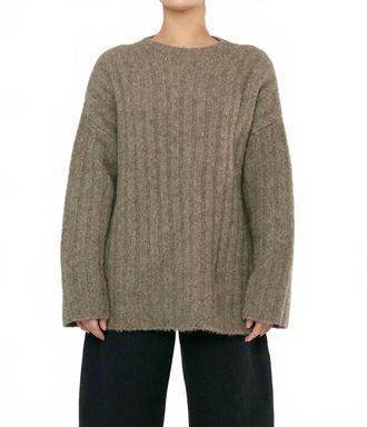 7115 By Szeki Chunky Mockneck Sweater In Taupe