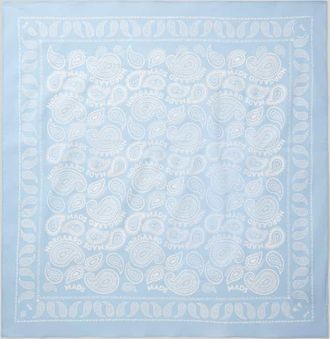 Mads Norgaard Halstuch aus Baumwolle im Allover-Look in Hellblau, Gr&ouml;&szlig;e 1